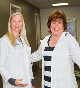 Registered dietitian Amber Isenhart and patient Kathy Paxton