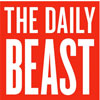 the daily beast white words on red background