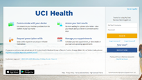 UCI Health MyChart Login top of screen