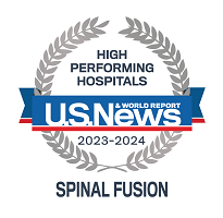 US News high-performing hospitals badge spine surgery spinal fusion