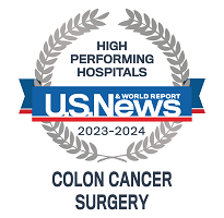 US News high-performing hospitals badge colon cancer surgery