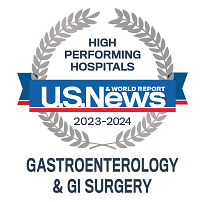 US News high-performing hospitals badge gastroenterology