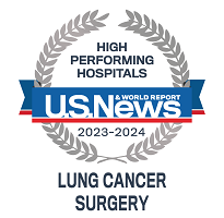 US News high-performing hospitals badge lung cancer surgery