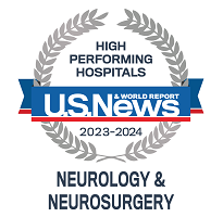 US News high-performing hospital badge neurology neurosurgery