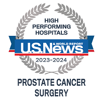 US News high-performing hospitals badge prostate cancer surgery