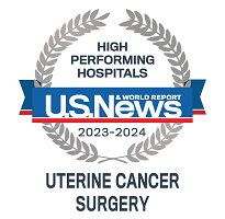 US News high-performing hospitals badge uterine cancer surgery