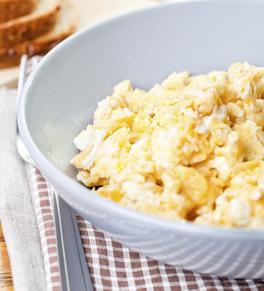Bowl of scrambled eggs