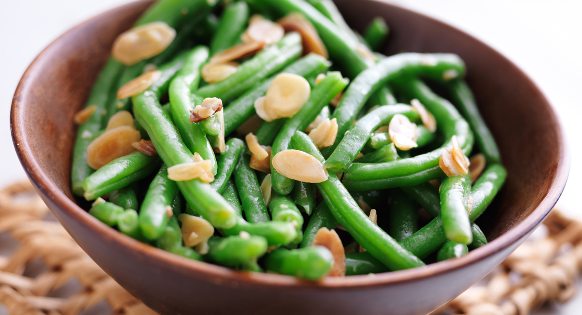 Roasted green beans with almond slivers UCI Health Orange County, CA