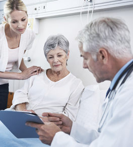 doctor reviewing exam results with patient