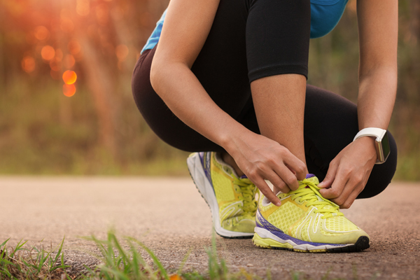 woman getting ready to exercise