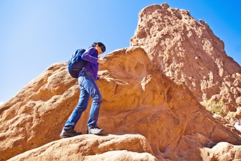 woman hiking outdoors