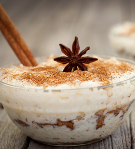gingered brown rice pudding