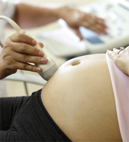 pregnant woman having ultrasound