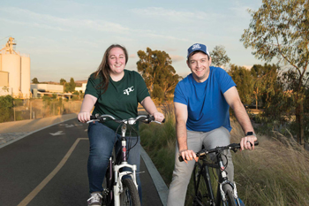 michelle schwartz and her husband riding bikes