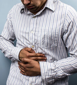 man with stomach virus