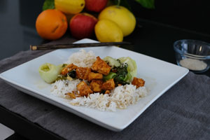 stir-fried bok choy and tofu