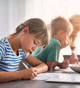 children doing homework