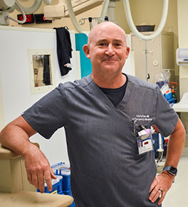 Emergency Department Chair Dr. Chris Fox in the ER's overflow tent