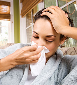 Woman suffers from respiratory virus.