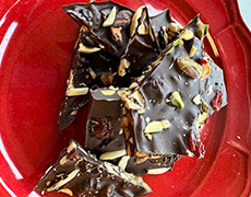 Ancho chili-cinnamon chocolate bark