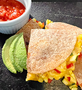 Egg and veggie breakfast wrap