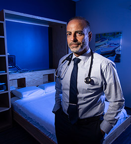 Sleep medicine expert Dr. Rami Khayat directs the UCI Health sleep center in Newport Beach, where patients are tested to find the cause of their sleep troubles.