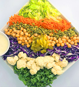 This dill pickle chopped salad features a fall harvest of vegetables.