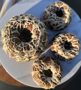 gingerbread Bundt cakes drizzled with maple glaze