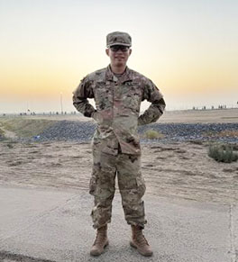 UCI Health neuroradiologist Dr. Daniel Chow is photographed while on recent duty as a major in the U.S. Army Reserves.