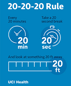 The 20-20-20 rule shown as a graphic.