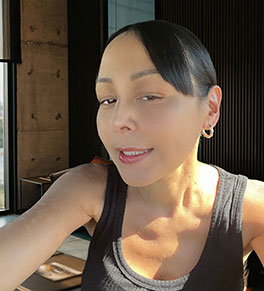 Barbara Cortez, a UCI Health breast cancer survivor, photographed in her office.   