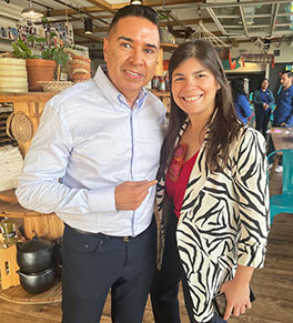 Jorge Sotelo, left, is fully recovered from advanced colorectal cancer thanks to his surgeon, Dr. Valery Vilchez Parra, at right.