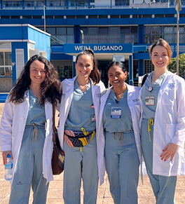 UC Irvine faculty and residents at the Bugando Medical Center in Tanzania in 2025 (from left): Alyssa Bujnak, MD; Elizabeth Crawford, MD; Anjali Y. Hari, MD; and Justine Maher, MD.