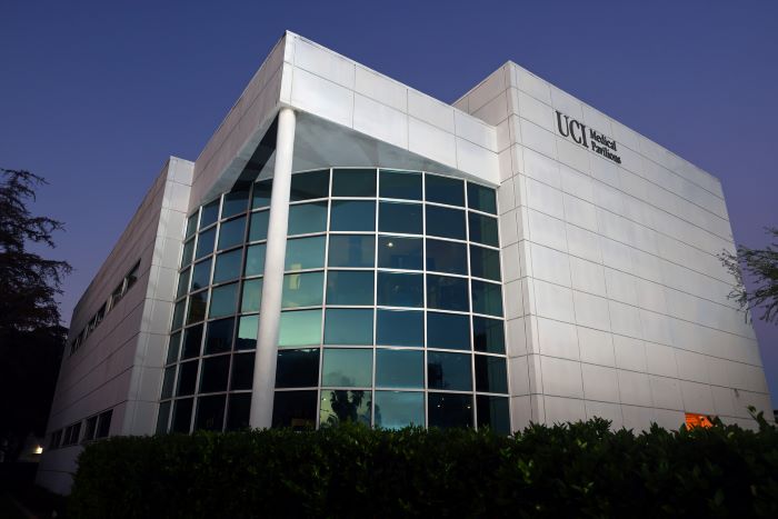 Exterior of Pavillion 1 building at UCI Medical Center in Orange