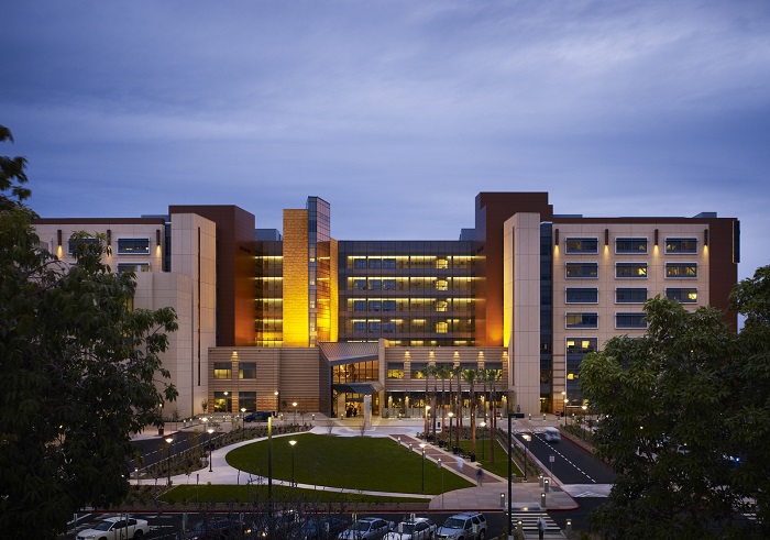 The exterior of UCI Medical Center in Orange
