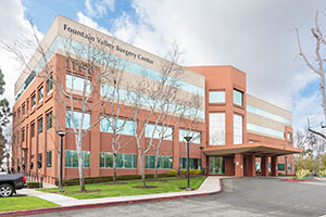 UCI Health Chao Family Comprehensive Cancer Center Fountain Valley front exterior. 