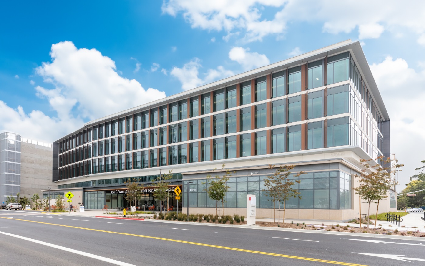 The exterior of the Joe C. Wen & Family Center for Advanced Care