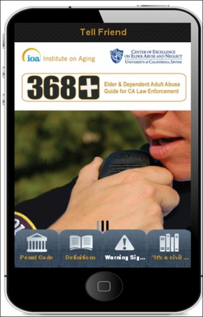 The 368+ app is intended to be a resource for law enforcement and first responders who suspect elder abuse or neglect.