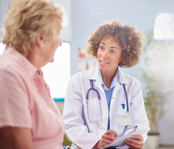 senior woman visiting her physician