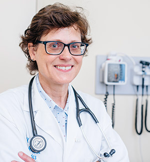 Dr. Lisa Gibbs, director of the UCI Health SeniorHealth Center and chief of the UCI School of Medicine's Division of Geriatric Medicine & Gerontology