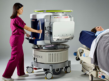UCI Medical Center is the first hospital on the West Coast to offer the Swoop™ Portable MRI System, which can be wheeled to the bedsides of patients in critical condition. 