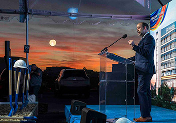 UCI Health CEO Chad Lefteris, above, speaks to donors, campus and community leaders at the official groundbreaking of the new $1.3 billion UCI Medical Center — Irvine