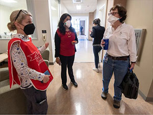 UCI team leaders Julie Rousseau, PhD, Nalini Venkatasubramanian, PhD and Lisa Gibbs, MD coordinate efforts.