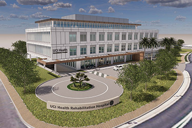 Architectural rendering of the planned UCI Health-Kindred Rehabilitation Hospital