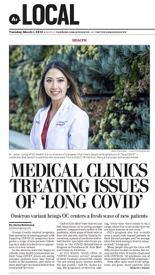 Dr. Jaclyn Leong UCI Health internist COVID-19 Recovery Service