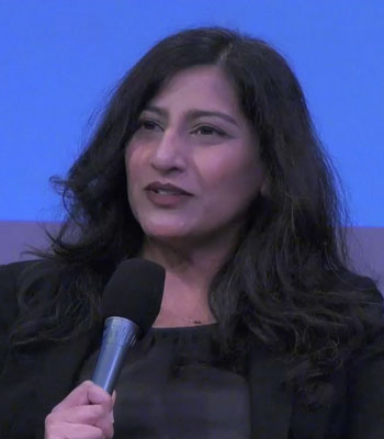 UCI Health infectious disease expert shruti gohil speaking at the LAist 98.3 AirTalk Live panel of physicians about what's next for coronavirus