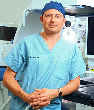 UCI Health kidney specialist Dr. Jaime Landman in surgical scrubs.