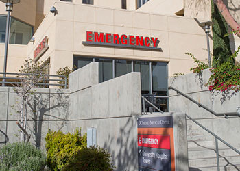 Outside view of UCI Medical Center emergency department.