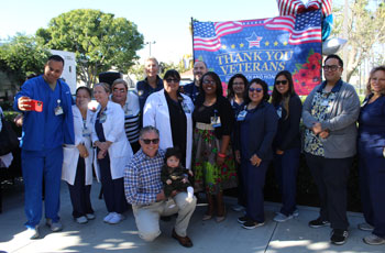 uci health active and retired military service members were honored for veterans day with a flag-raising ceremony