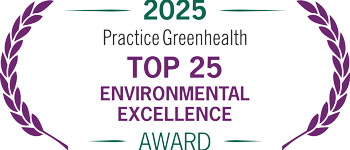 2025 practice greenhealth top 25 environmental excellence award words with olive branches framing